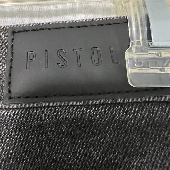 PISTOLA Penny High Rise Wide Leg Jeans Size 29 Graphite Black Crop Stretch - Picture 8 of 16